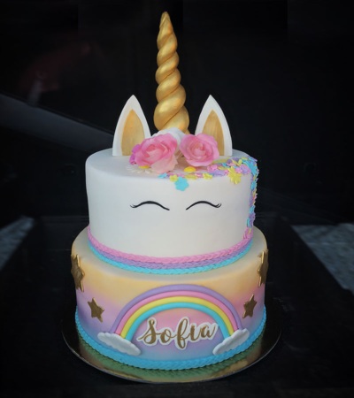 Torta compleanno bimba tema unicorno