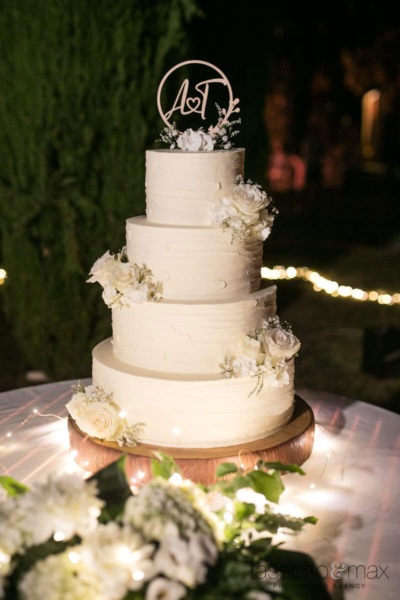 Torta wedding spatolata a righe